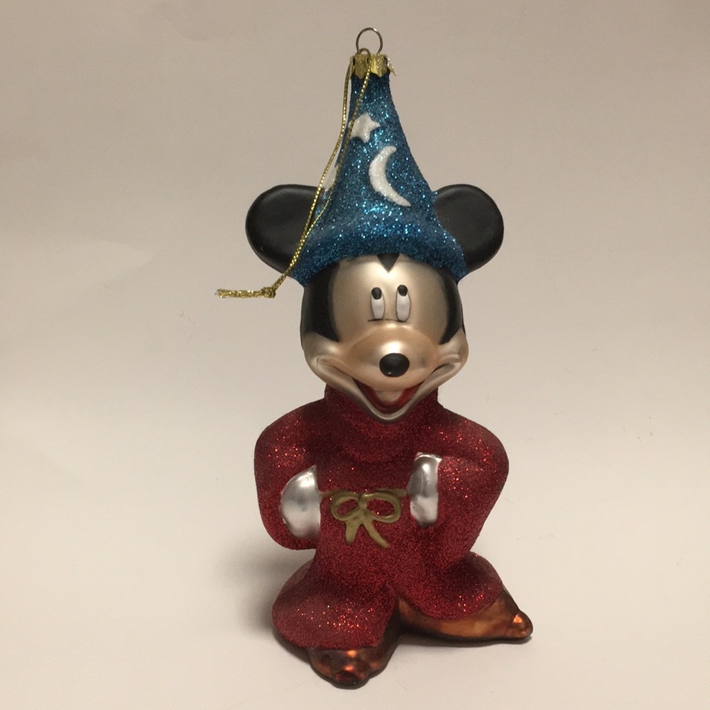 RARE Disney Mickey Mouse Fantasia Glass Ornament